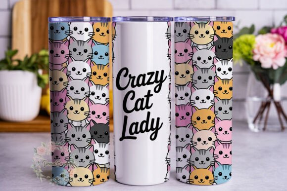 Crazy Cat Lady Cats 20oz Tumbler Wrap