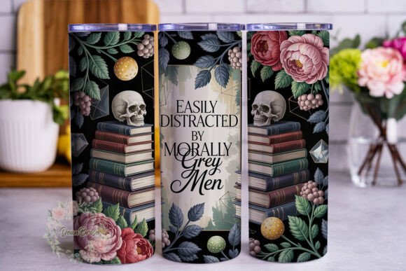 Dark Academia Skull Books 20oz Tumbler W