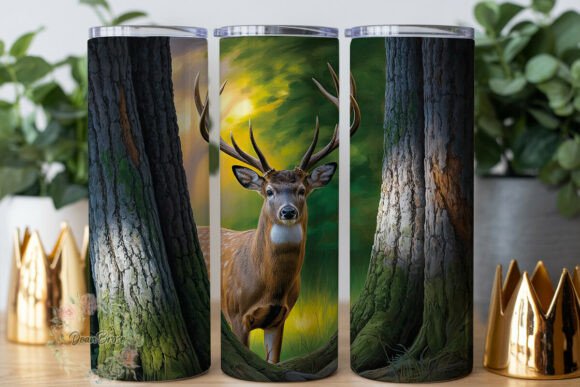 Deer Forest Glowing 20oz Skinny Tumbler