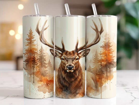 Deer Forest Rustic 20oz Tumbler Wrap