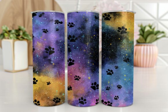 Dog Paw Print Tumbler Wrap Colorful