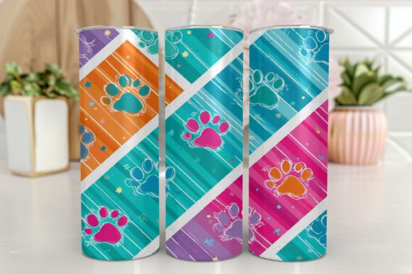 Dog Paws Bones Tumbler Wrap Sublimation