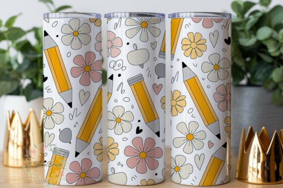 Doodle Pencils Flowers 20oz Tumbler
