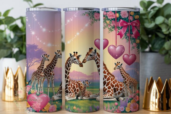 Dreamy Giraffe Love 20oz Tumbler Wrap