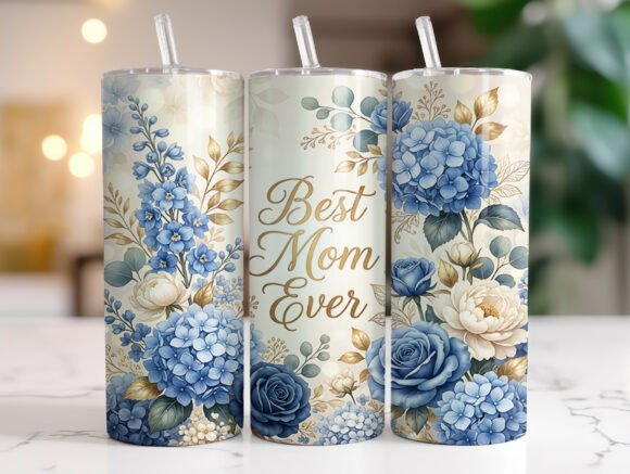 Elegant Floral Best Mom Ever Tumbler