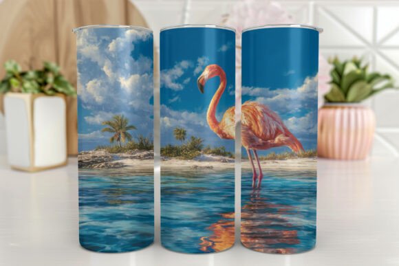 Flamingo Tumbler Wrap Bright Colors