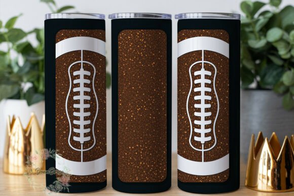 Glitter Football Lacing 20oz Tumbler