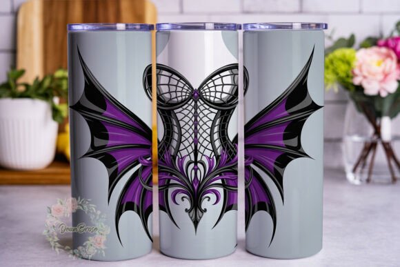 Gothic Purple Wings 20oz Tumbler Wrap