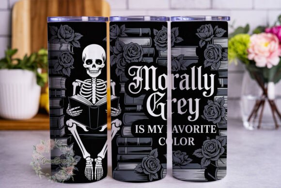 Gothic Skeleton Reader 20oz Tumbler Wrap