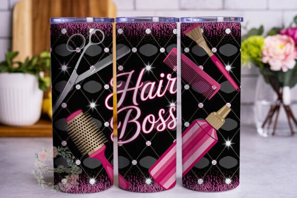 Hair Boss Glam Pink Glitter 20oz Tumbler