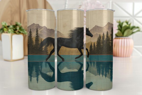 Horse Tumbler Wrap Alcohol Ink Horse