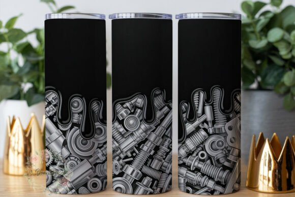 Industrial Gears Drip 20oz Tumbler Wrap