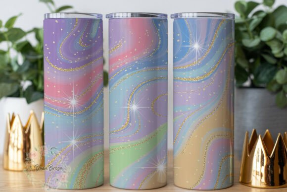 Iridescent Glitter Marble 20oz Tumbler