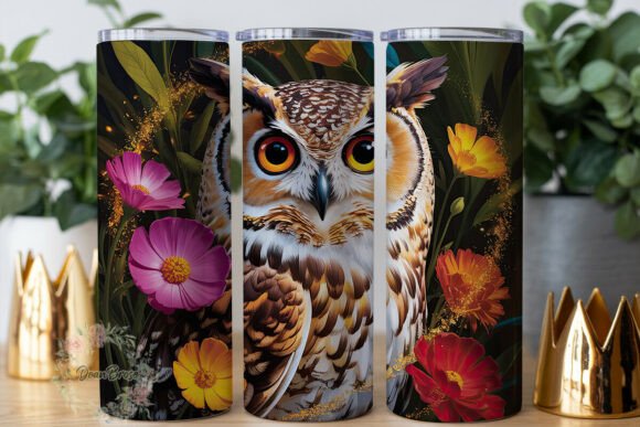 Magical Owl Floral 20oz Tumbler Wrap