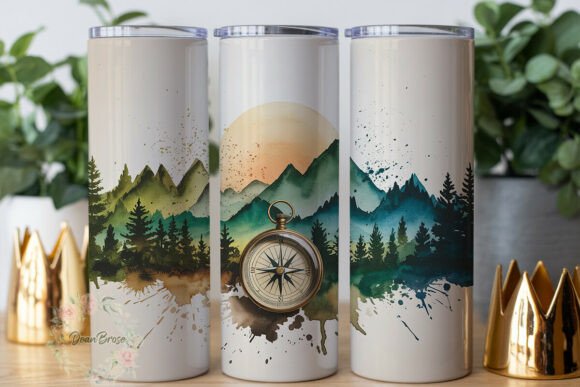 Nature Mountain Compass 20oz Tumbler