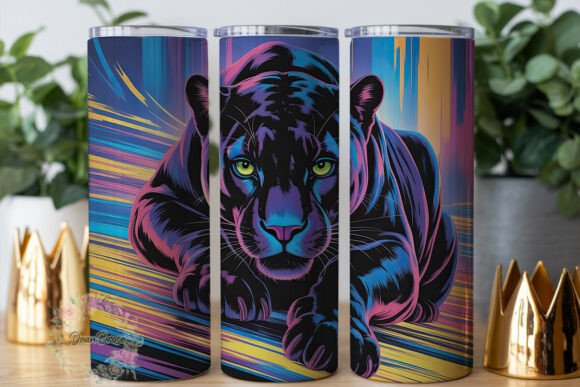 Neon Panther Gaze 20oz Tumbler Wrap