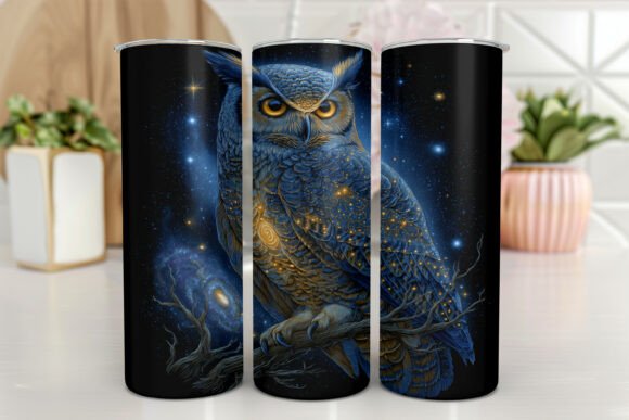 Owl Floral Watercolor Seamless Tumbler