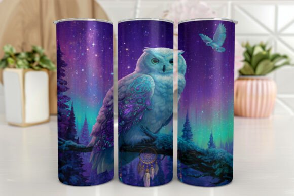 Owl Tumbler Sublimation Wrap 20oz Skinny
