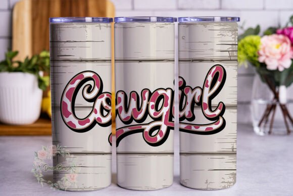 Pink Cowgirl Wood Grain 20oz Tumbler Wra