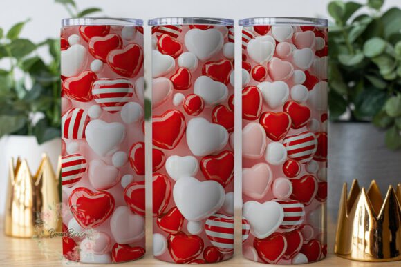 Red and Pink Love Hearts 20oz Tumbler