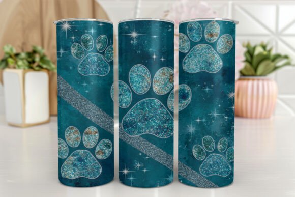 Seamless Dog Paw Tumbler Wrap