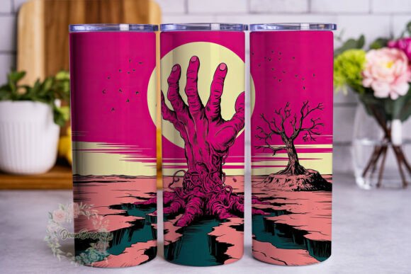 Spooky Zombie Hand Moon 20oz Tumbler Wra