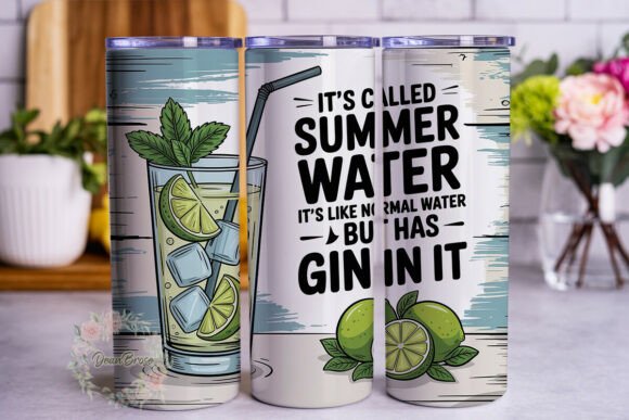Summer Gin Water 20oz Tumbler Wrap