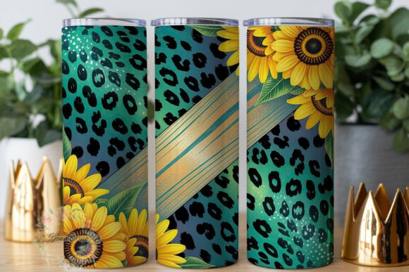 Sunflower Glitter Leopard 20oz Tumbler