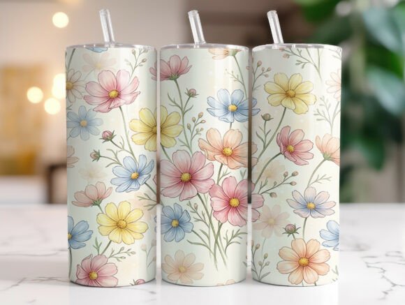 Wildflower Floral 20oz Tumbler Wrap PNG